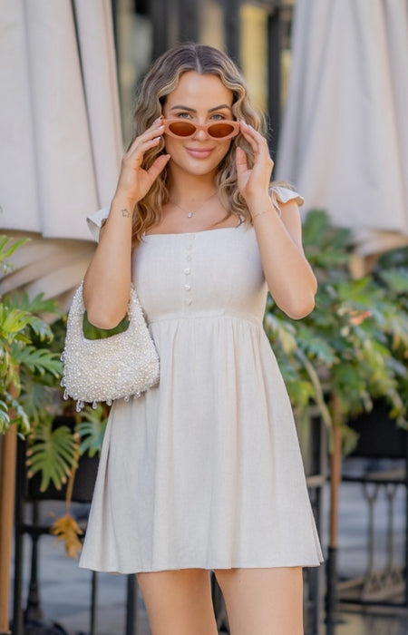 Lacey Natural Linen Dress