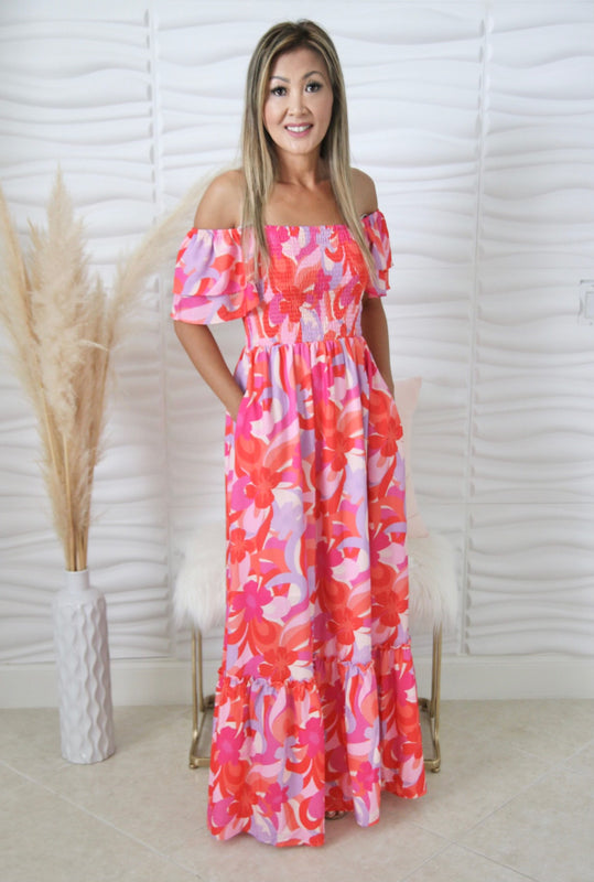 Vicky Floral Print Maxi Dress