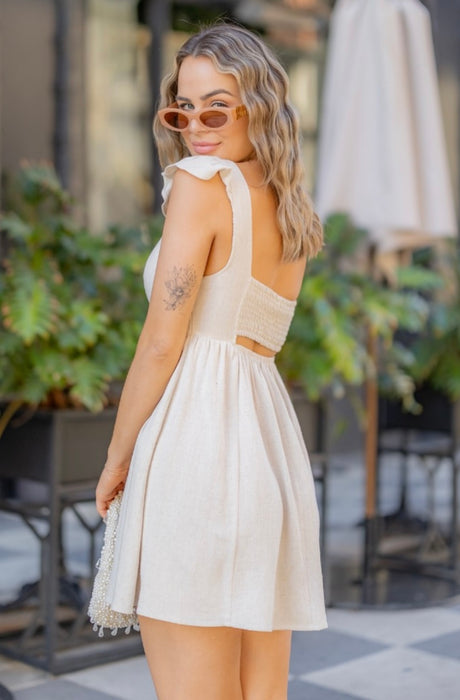 Lacey Natural Linen Dress