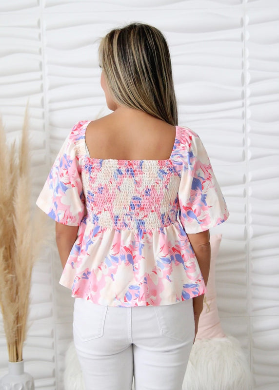 Ally Pink Floral Top