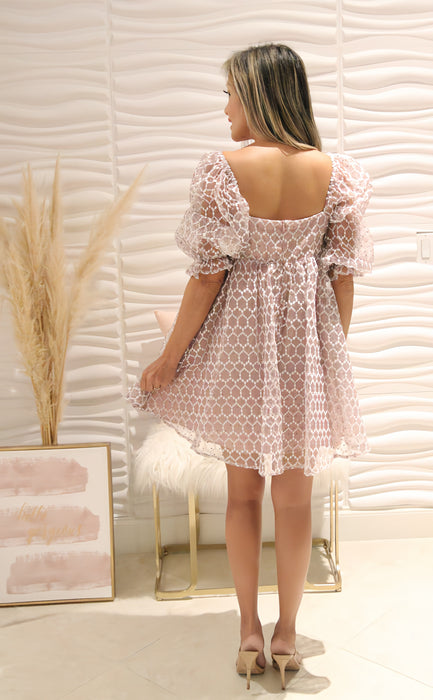Alyssa Dusty Pink Embroidered Dress