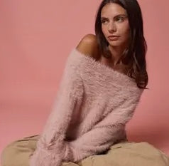 Brittany Pink Fuzzy Sweater