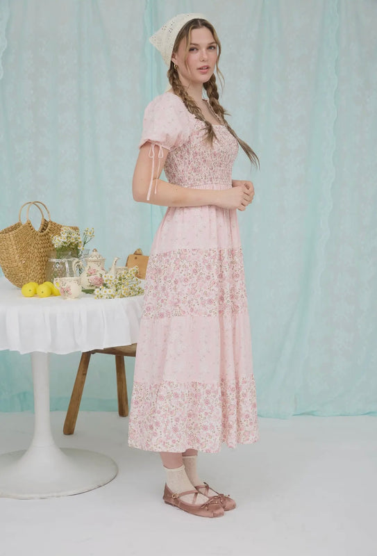 Alice Pink Colorblock Floral Maxi