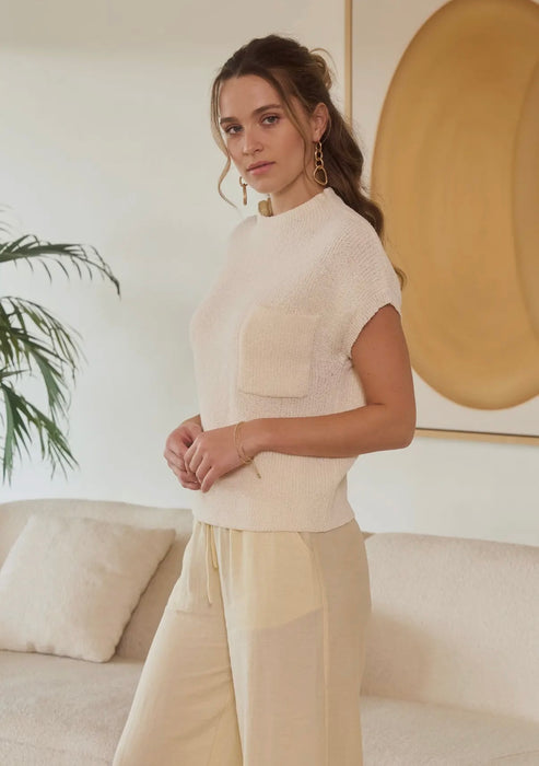 Kim Ivory Mock Neck Seeater