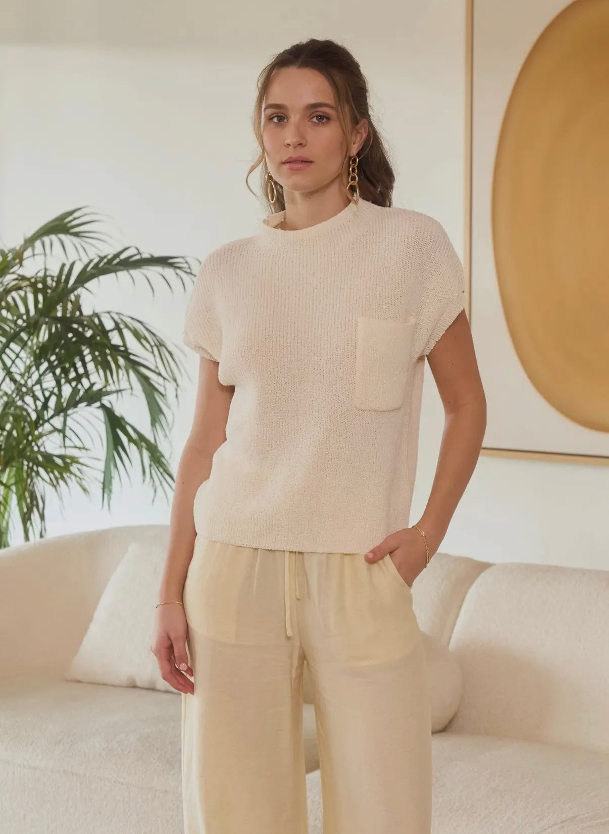 Kim Ivory Mock Neck Seeater