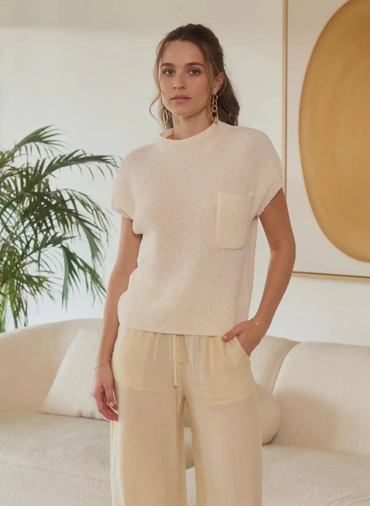 Kim Ivory Mock Neck Seeater