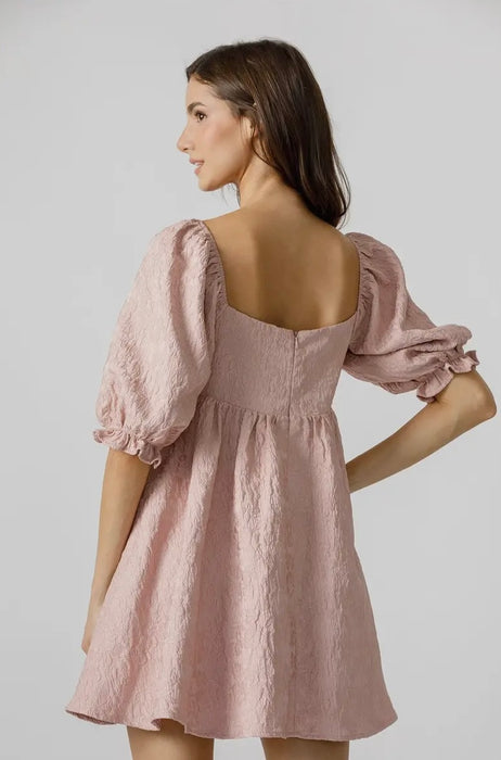 Adalynn Pink Bow Babydoll Dress