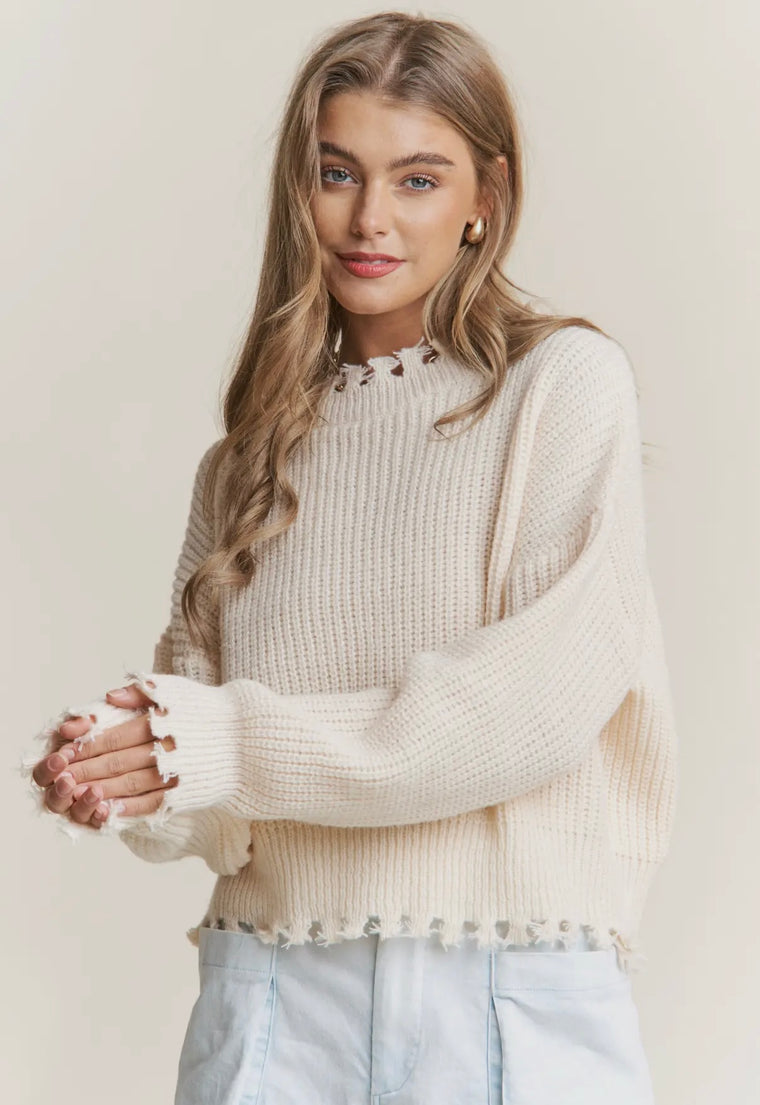 Bethany Distressed Knit Sweater