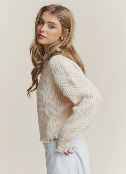 Bethany Distressed Knit Sweater