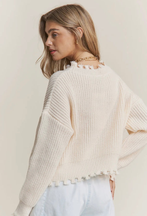 Bethany Distressed Knit Sweater