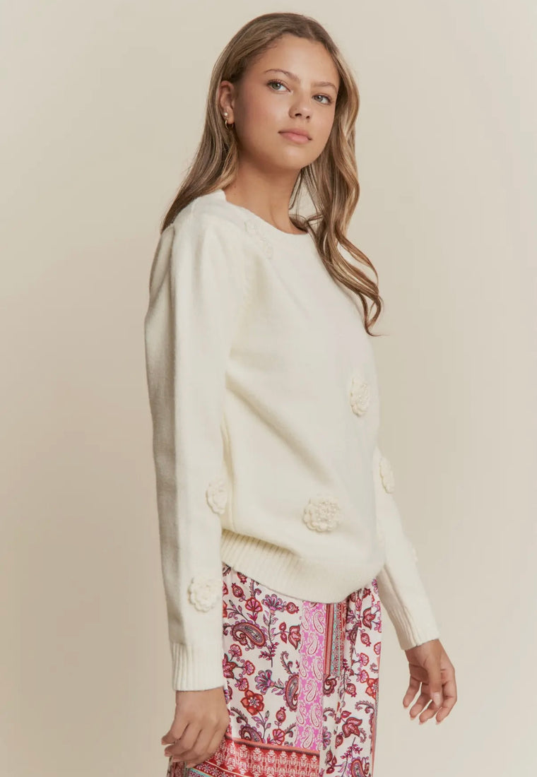 Julie Pearl Flower Sweater