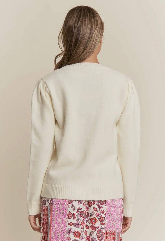 Julie Pearl Flower Sweater