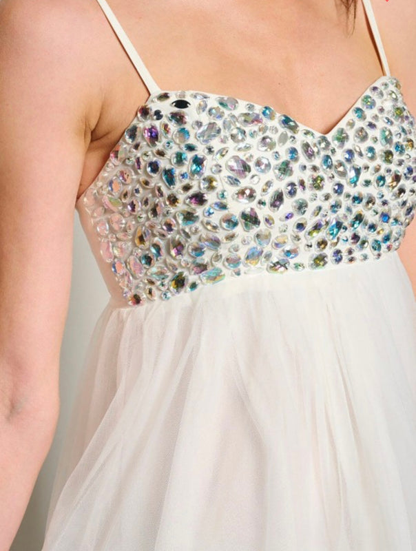 Diana White Rhinestone Dress