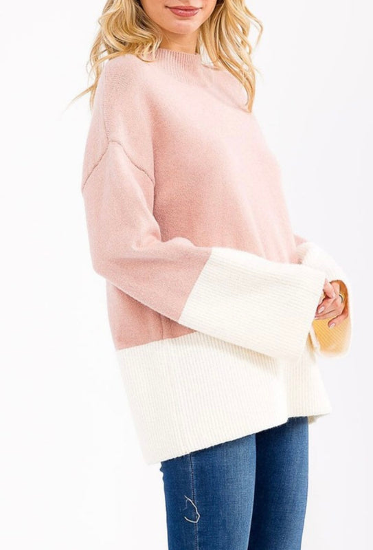 Jenny Pink Colorblock Sweater