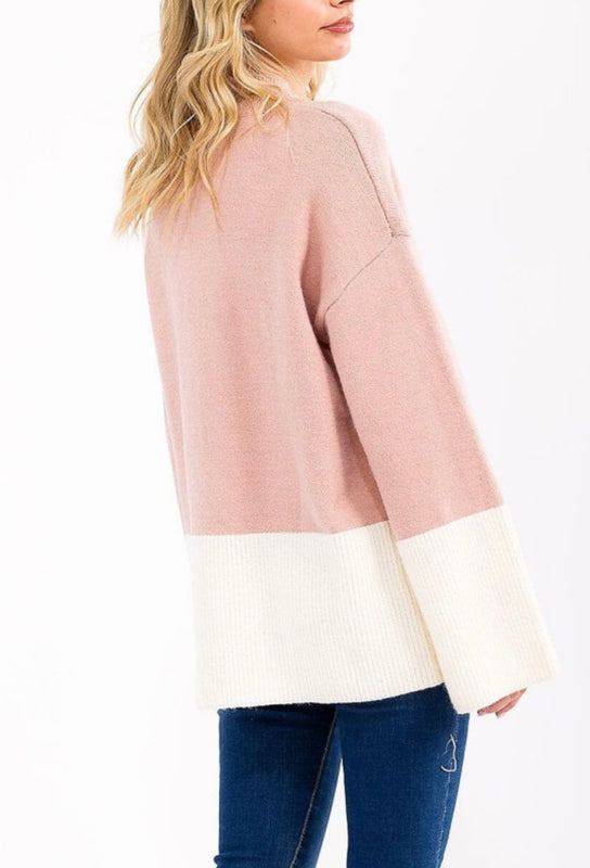 Jenny Pink Colorblock Sweater