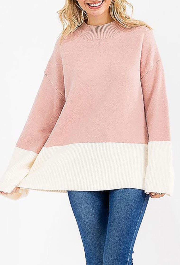 Jenny Pink Colorblock Sweater