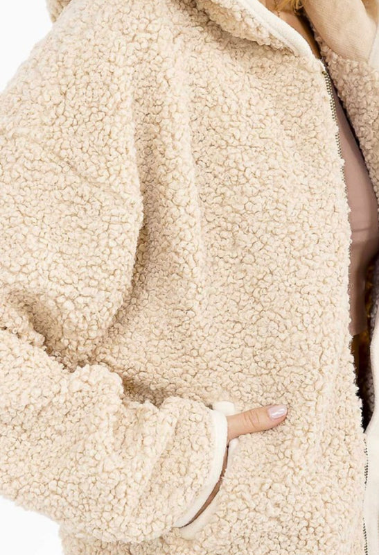 Maria Taupe Sherpa Jacket