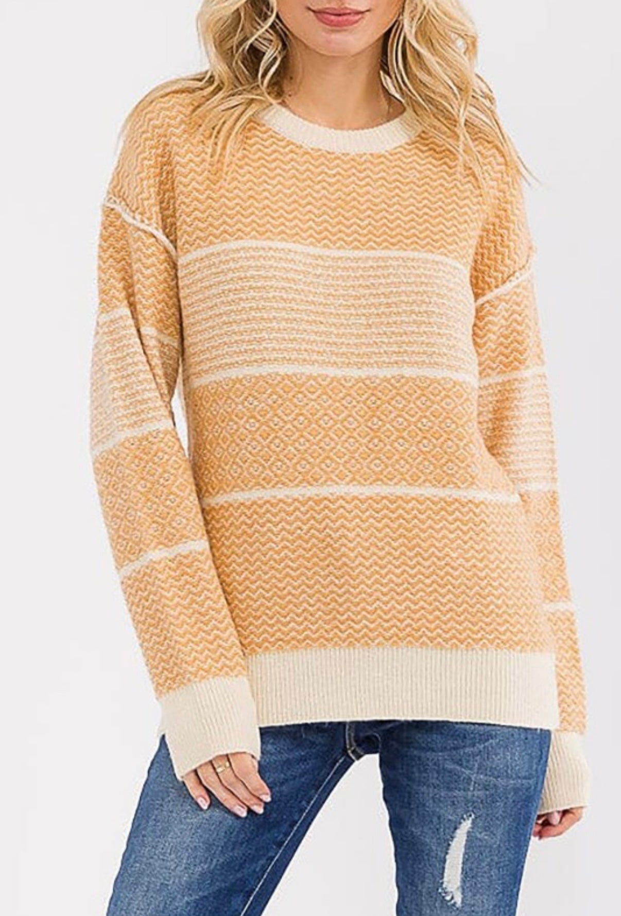 Tracy Mustard Colorblock Sweater