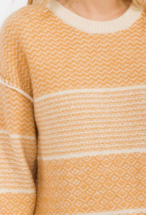 Tracy Mustard Colorblock Sweater