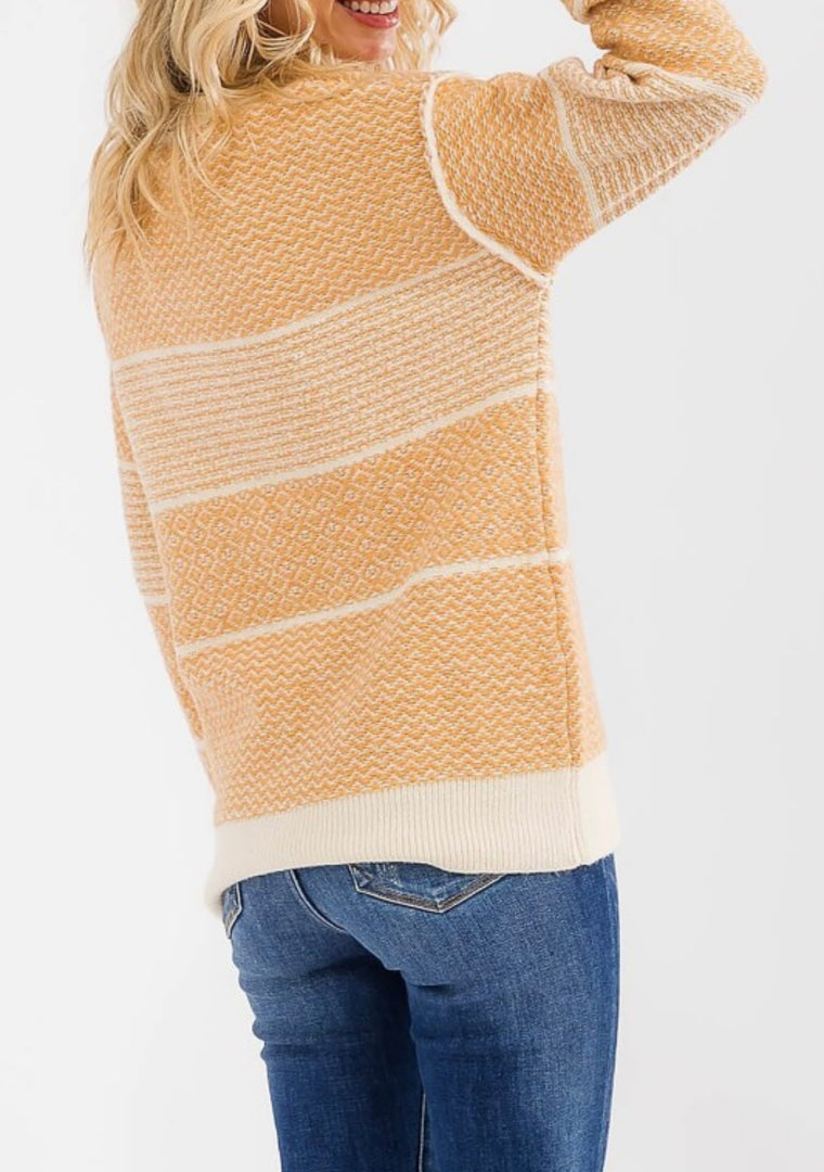 Tracy Mustard Colorblock Sweater