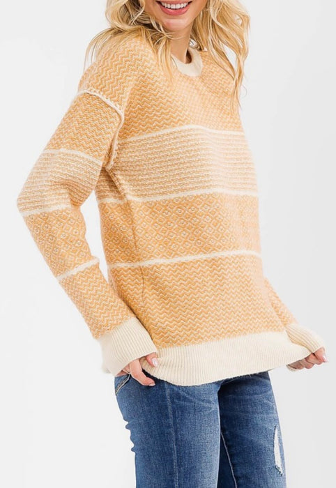 Tracy Mustard Colorblock Sweater