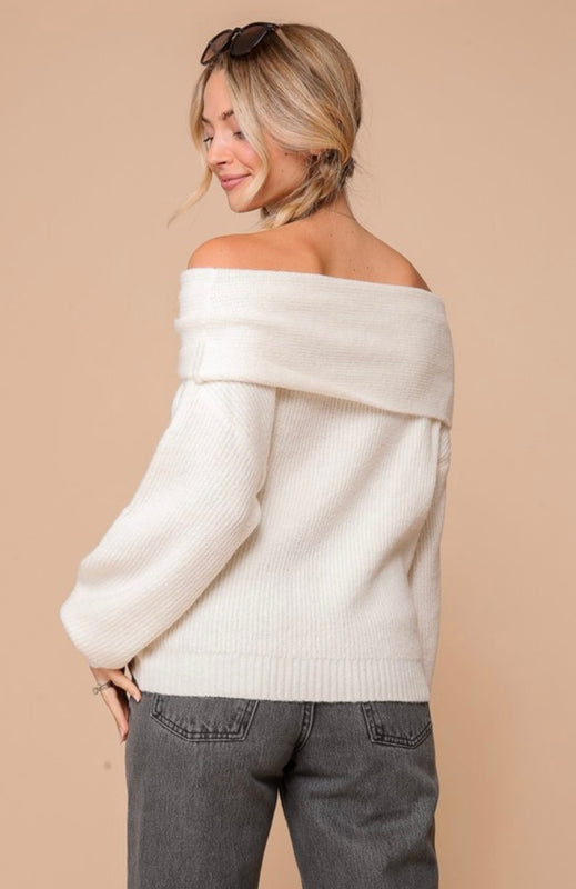 Bethany Cream Off The Shoulder Sweater