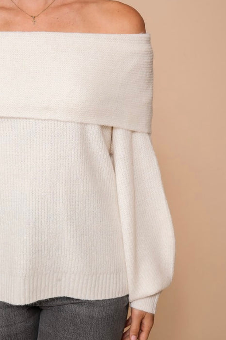 Bethany Cream Off The Shoulder Sweater