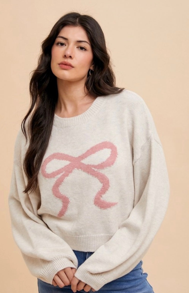 Brittany Ivory Bow Sweater