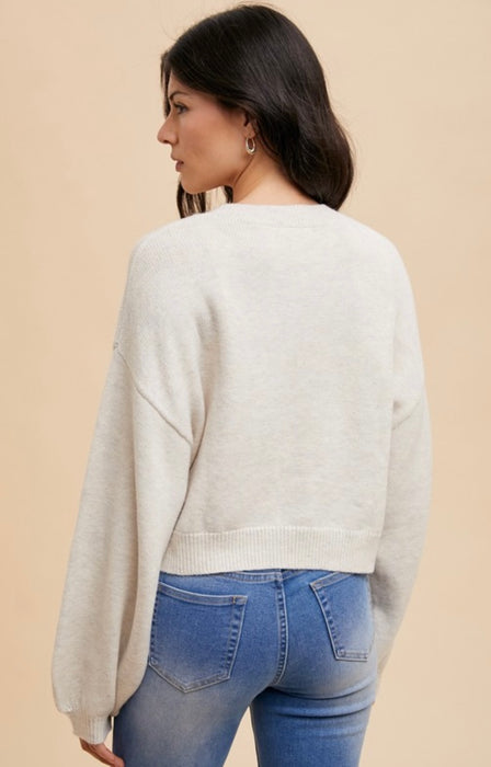 Brittany Ivory Bow Sweater