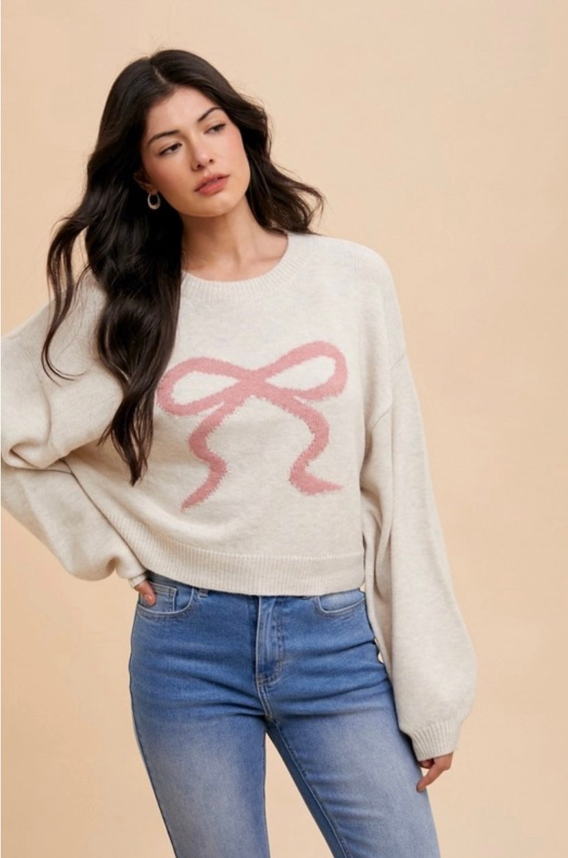 Brittany Ivory Bow Sweater