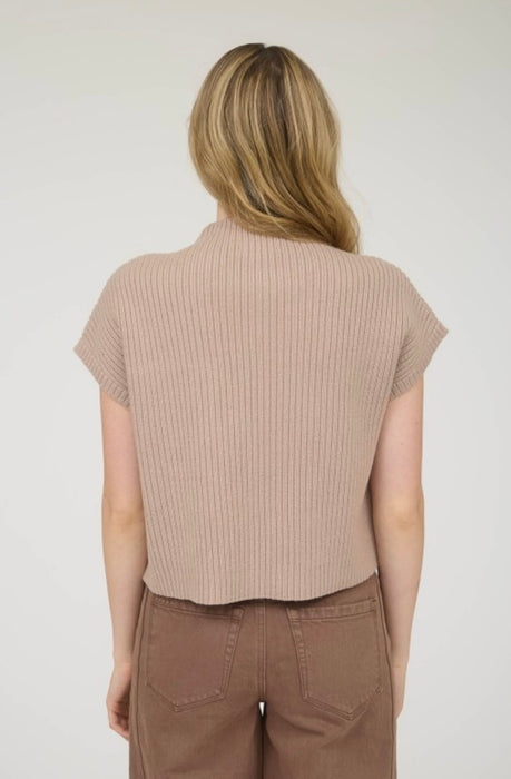 Lana Taupe Mock Neck Seeater