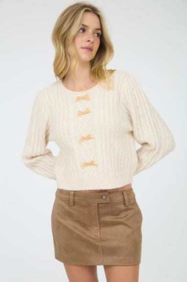 Alexis Cream Bow Sweater