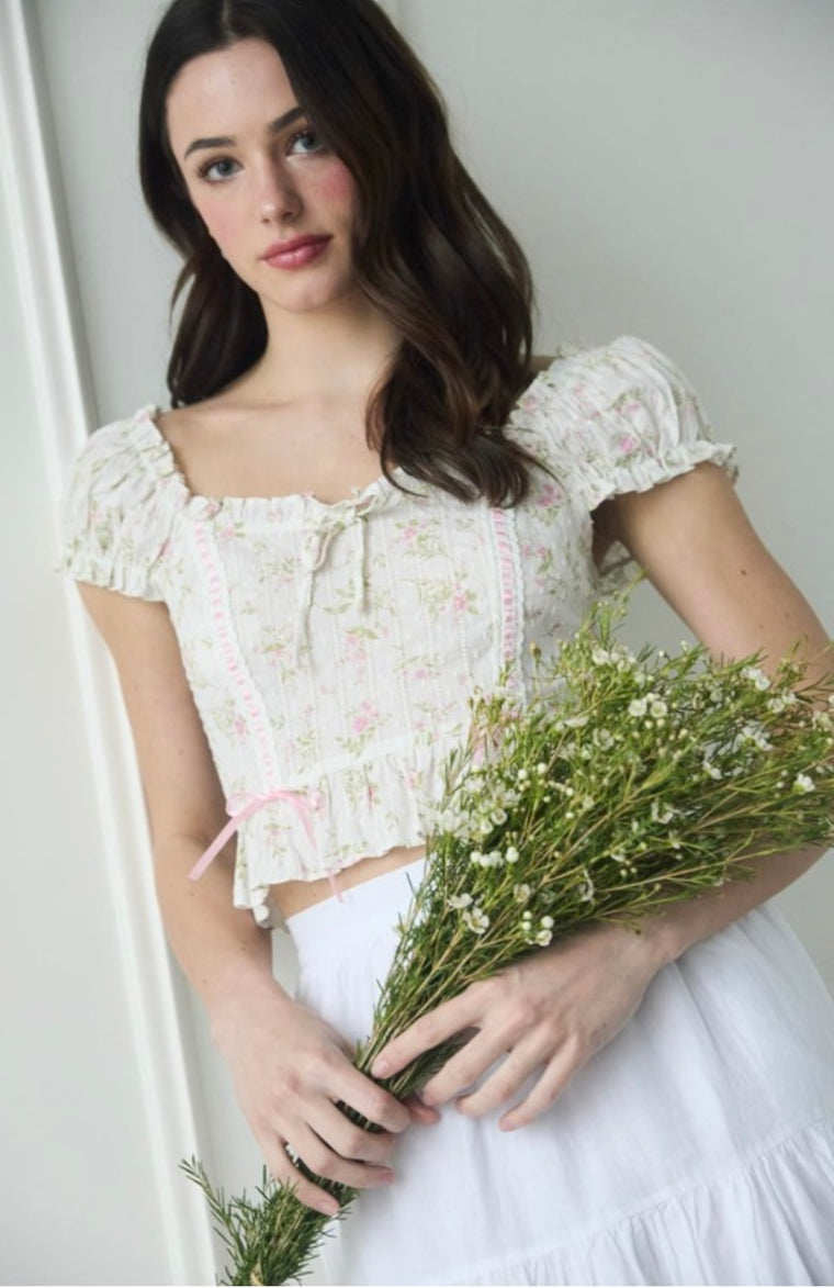 Eva Ivory Floral Top