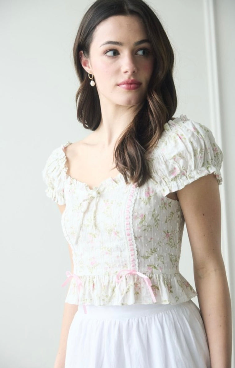 Eva Ivory Floral Top
