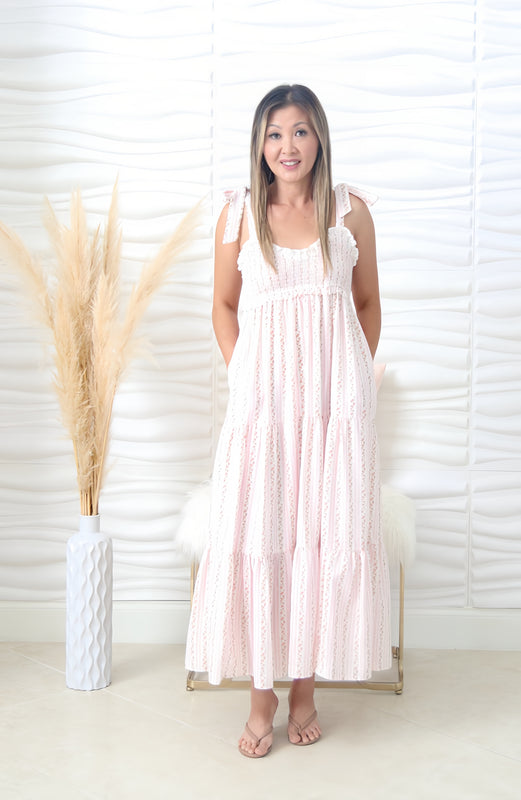 Ally Ivory Pink Floral Maxi Dress