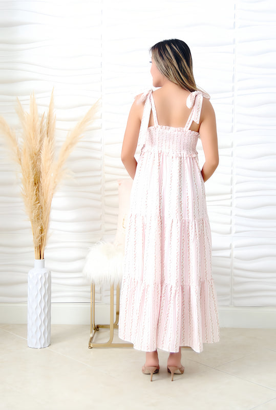 Ally Ivory Pink Floral Maxi Dress