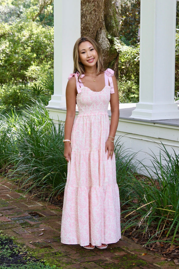 Ally Pink Floral Maxi Dress