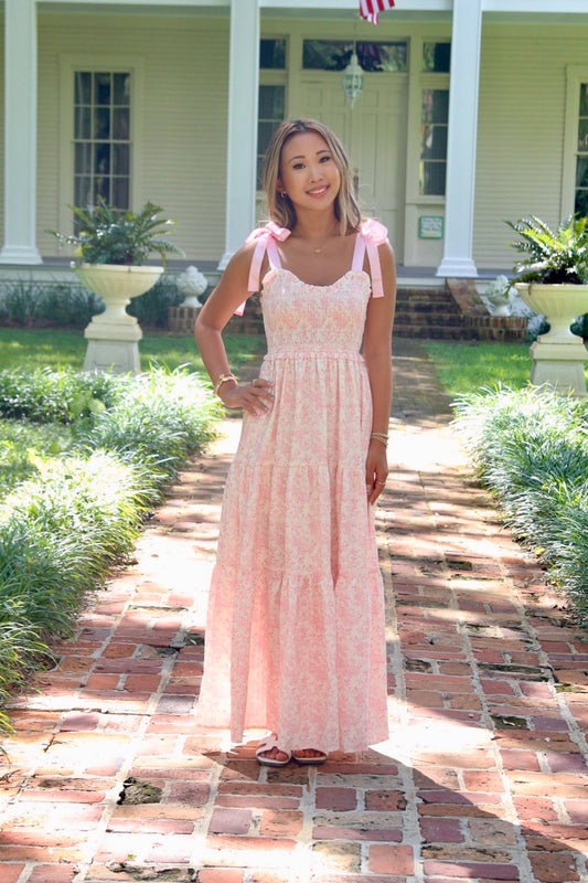 Ally Pink Floral Maxi Dress
