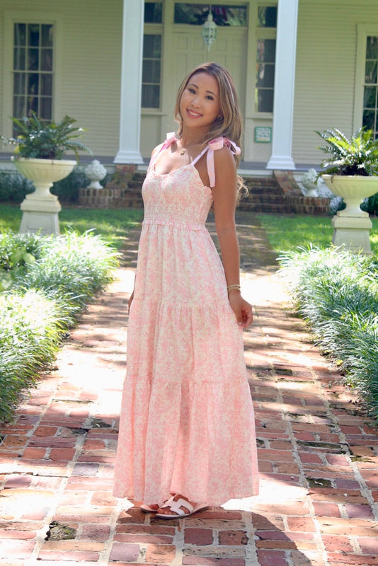 Ally Pink Floral Maxi Dress