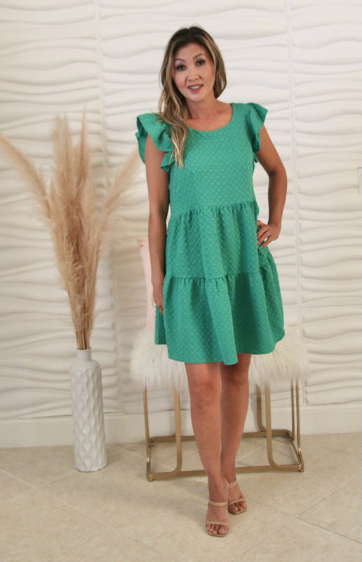 Tori Green Tiered Dress