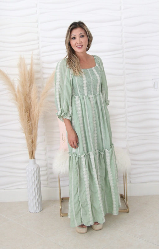 Hayden Sage Print Maxi Dress