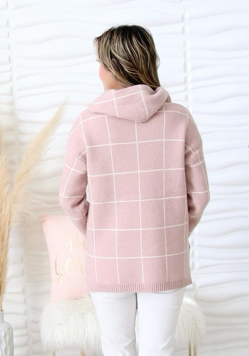 Maria Pink Checker Print Sweater