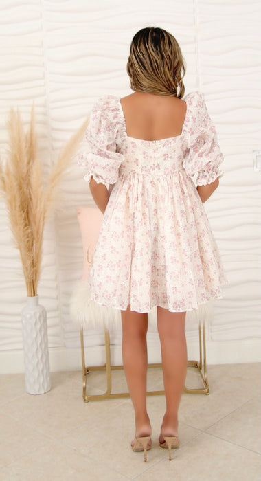 Julie Pink Floral Babydoll Dress