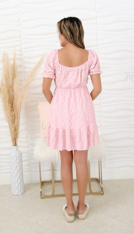 Mia Pink Textured Dress