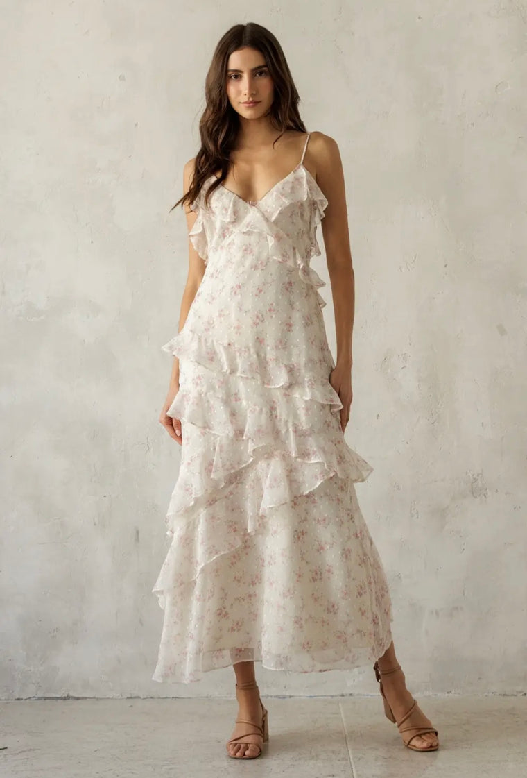 Adalynn Pink Floral Maxi Dress