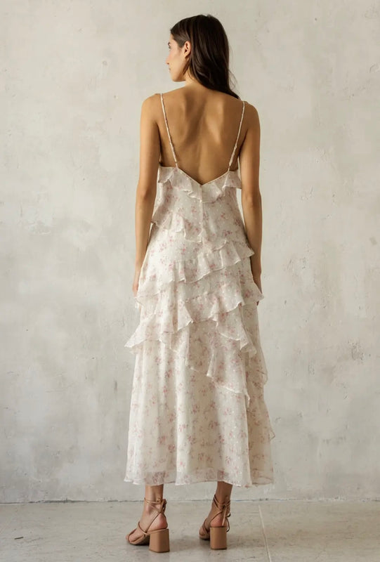 Adalynn Pink Floral Maxi Dress