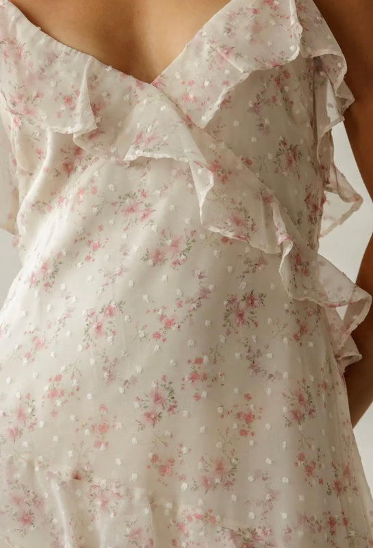 Adalynn Pink Floral Maxi Dress