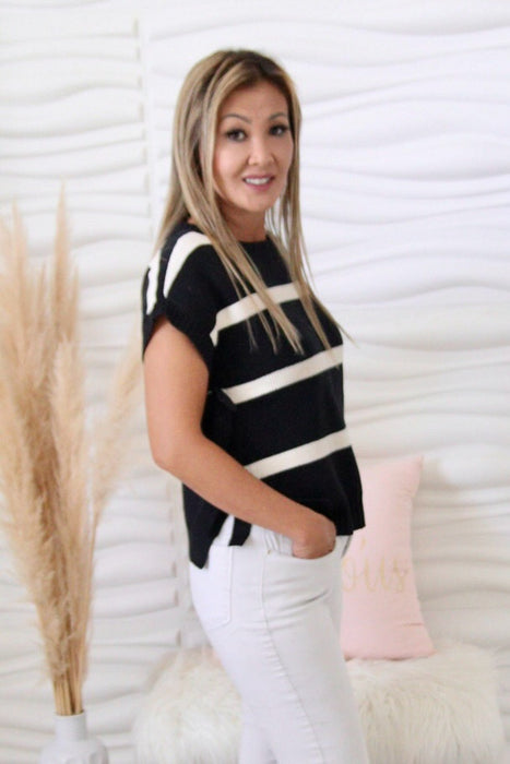 Bethany Black Side Tie Sweater
