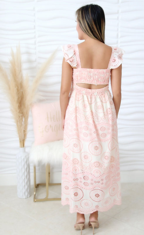 Emily Pink Embroidery Dress